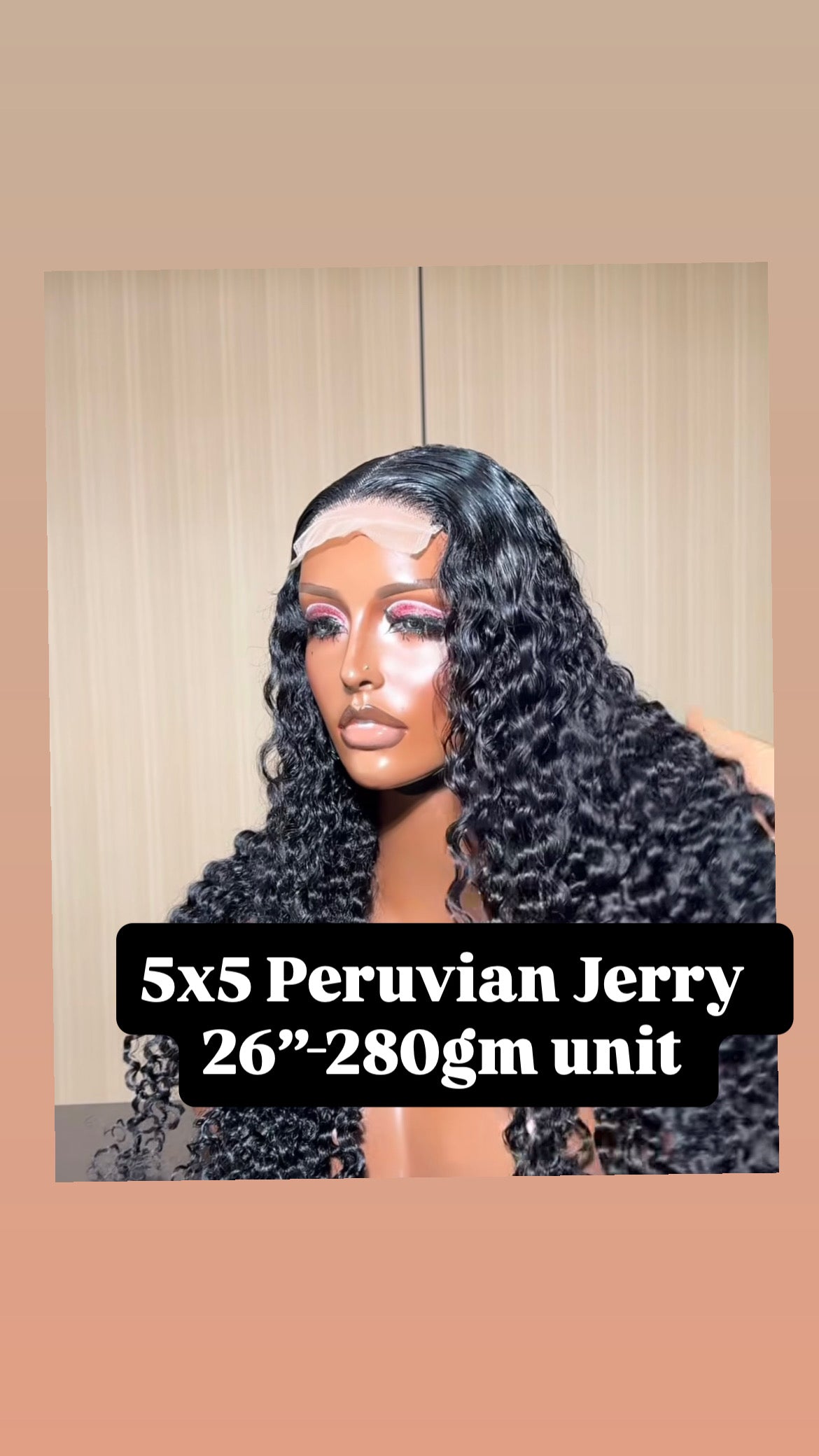 26” Peruvian Jerry 280gm wig cap