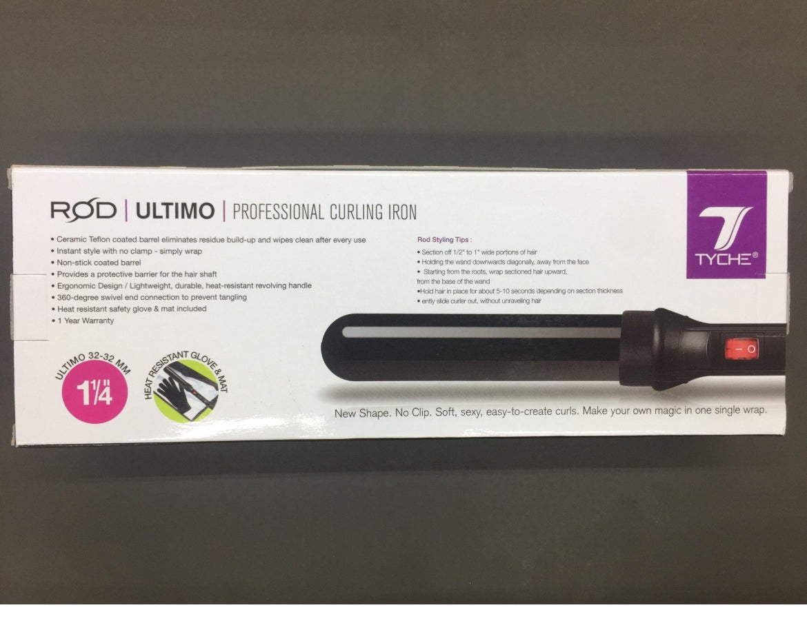 Tyche Ceramic Teflon 1 1/4” Rod Curling Iron