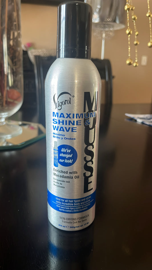 Vigorol Max Shine and Wave hair mousse 12oz