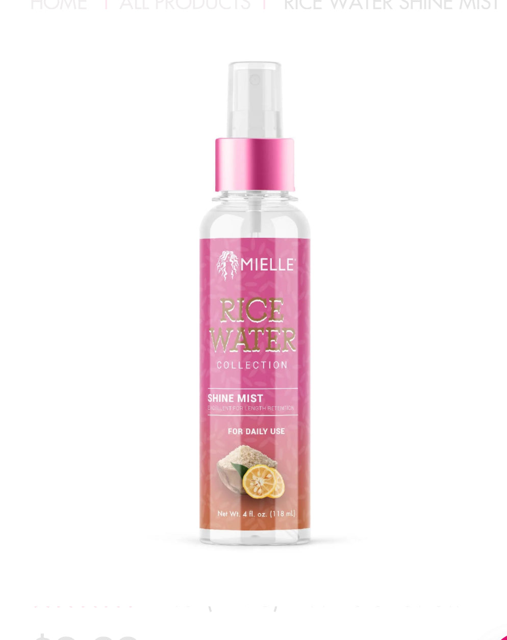 Mielle Rice Water Shine Mist 4fl oz